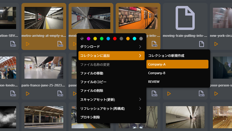 コレクション：ライブラリ、フォルダ、アセットのリンク集作成画面